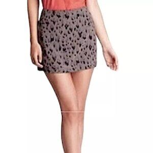 REBECCA TAYLOR Silk Leopard Beaded Skirt